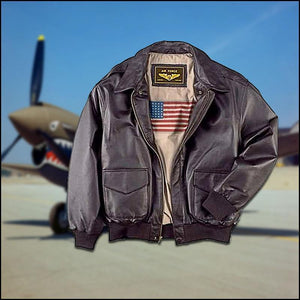 [Factory Outlet] 50% OFF Holiday Sale - Men's Air Force A-2 Leather Flight Bomber Jacket [FREE SHIPPING]