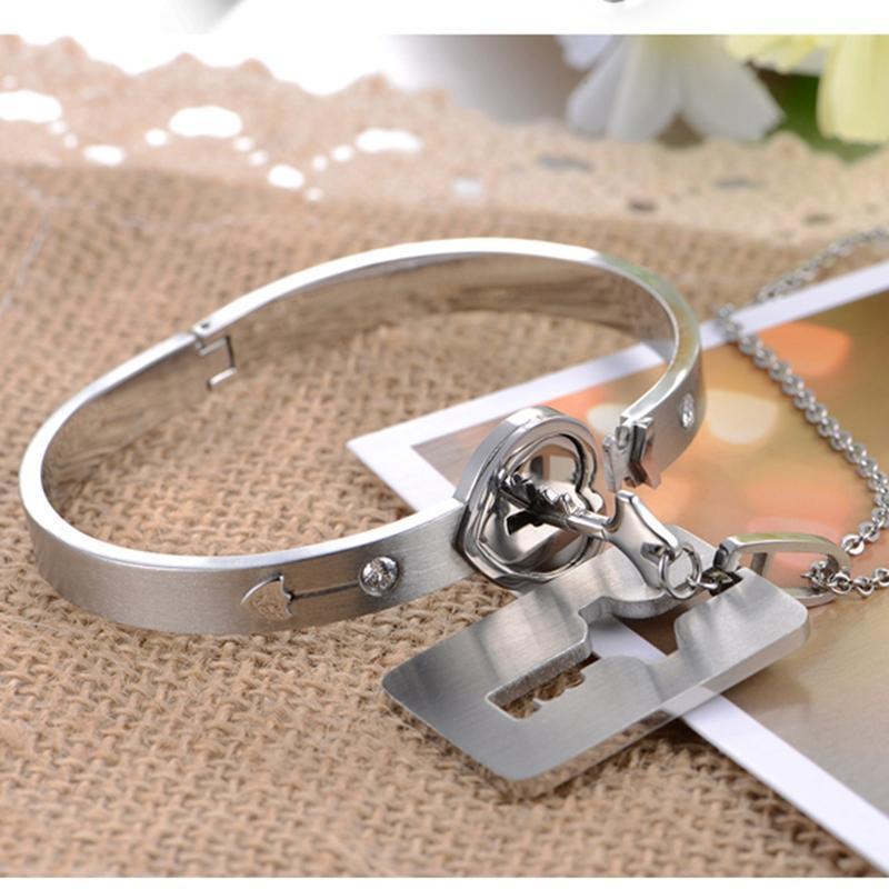 Heart Lock Bracelet And Key Necklace – BigBeryl