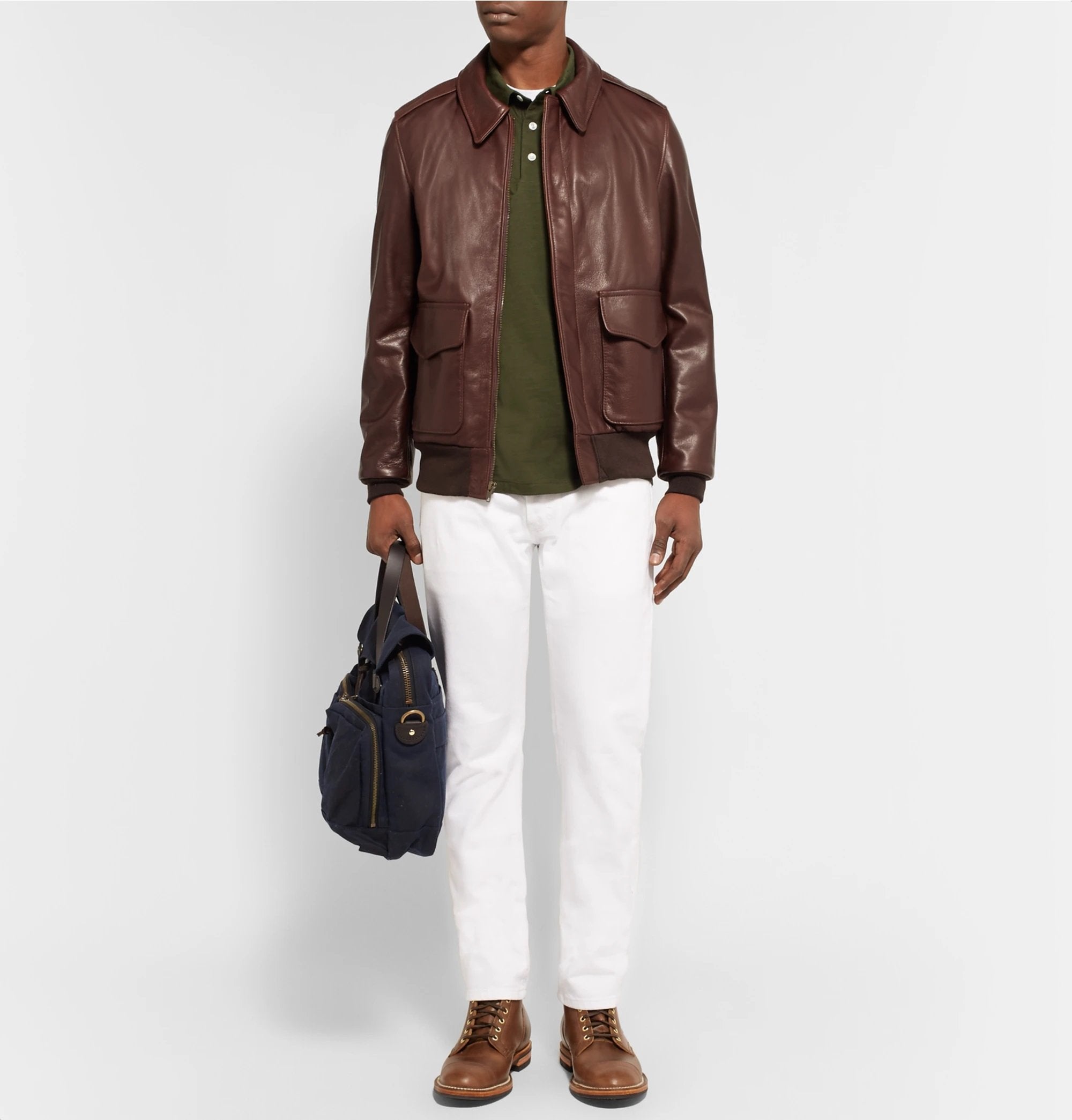 [Factory Outlet] 50% OFF Holiday Sale - Men's Air Force A-2 Leather Flight Bomber Jacket [FREE SHIPPING]